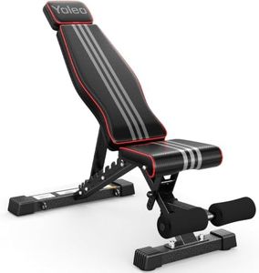 Yoleo Adjustable Weight Bench, 660LB Foldable Workout Bench with Extended Head/Neck Protection/Spine Support for Bench Press, Fast Folding Incline Decline Flat Bench