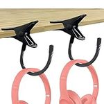 2 Pack Headphone Stand Holder,Clamp on Headphone Hangers,Headset Hook Desk/headboard Mount - sturdy and flexible - Fit Thick Desk 2 inches - mounted vertically, horizontally or every diagonally