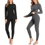 SIMIYA 2 Pack Thermal Underwear for Women Long Johns Winter Warm Fleece Lined Base Layer Set Cold Weather Top and Bottom