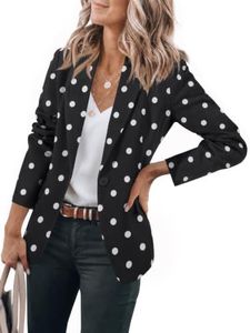 Cicy Bell Womens Casual Blazers Long Sleeve Work Polka Dots Suit Jackets