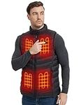 Foiueyga Men Heated Gilet Electric USB 8 Zones Heating Gilet Battery Operated Heated Vest for Winter Warming, Not Included Battery