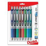 Pentel EnerGel RTX Retractable Liquid Gel Pen, (0.7mm) Metal Tip, Medium Line, Assorted Ink, 8-Pk (BL77BP8M2)