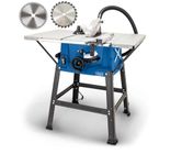 Scheppach HS100S Table Saw | 10" 250mm Circular Saw 45° Tilt | 2000W | XL Table 64x94cm | 85mm Cutting Height | Inc. Base, 2 Blades & Cross Cutting Gauge