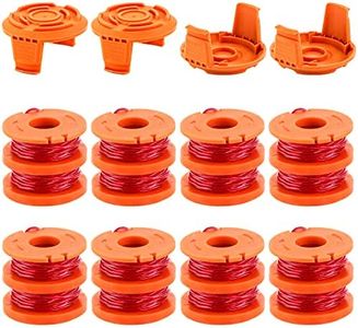 TOMOON WA0010 Weed Eater String for W.orx WG163 WG154 WG175 WG180-0.065" Trimmer String-WA0004 Autofeed Replacement Spool (16-Line spools+4 Cap)