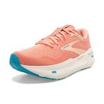 Brooks Women’s Ghost Max Cushion Neutral Running & Walking Shoe, Papaya/Apricot/Blue, 8