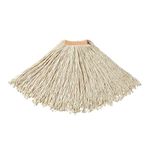 Rubbermaid Commercial FGF51800WH00 Premium 8-Ply Cut-End Blend Mop, 24-Ounce, 1-inch Orange Headband, White