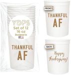 Your Dream Party Shop Thanksgiving Cups, Thankful AF,12 Pcs Friendsgiving Cups, 16 oz Thanksgiving Plastic Cups, Thanksgiving Cups Plastic, Thanksgiving Cups 16oz, Funny Thanksgiving Cups