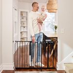 Regalo Easy Step 49-Inch Extra Wide Baby Gate, Includes 4-Inch and 12-Inch Extension Kit, 4 Pack of Pressure Mount Kit and 4 Pack of Wall Mount Kit, Black