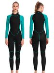 REALON Women Wetsuit Neoprene Wet Suits 3mm Full Body Long Sleeves Front Zipper Swimsuit for Scuba Diving Swimming Surfing Adult in Cold Water