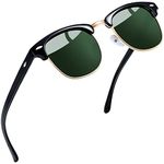 Joopin Green Sunglasses for Men Polarized Sunglasses for Women, UV Protection Mens Shades Womens Sunglasses Retro Classic Semi-Rimless Frame Ladies Sun Glasses - Olive Green
