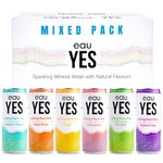 eauYES - Sparkling Mineral Water Mixed Pack (12 x 330ml), 6 All Natural Flavours, Zero Sugar, Zero Calories, Zero Sweeteners, Vegan & Keto Friendly, Eco-Friendly Brand