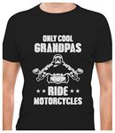 TeeStars - Only Cool Grandpas Ride Motorcycles - Gift for Biker Papa T-Shirt Large Black