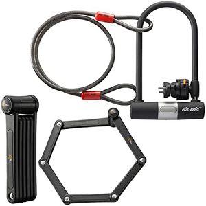 Electric Bike Bike Lock Set Triple Protection Via Velo 2022 New Heavy-Duty Hard Steel | 33.5�”Folding Lock | 11"Bicycle U Lock | 6FT Cable | for Electric Bike Fat Tire Scooter Folding Bike Adult