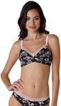 Lovable My Daily Comfort Printed Non-Wired Bra for Women, Coffee Floral Print, 38C