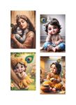 DigitalMantra Baby Krishna Photo Posters for Pregnant Women, Cute Little Bal Gopal Poster For Room Wall Decoration, 12 x 18 Inch (Pack of 4)