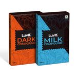 LuvIt. Cocoa Crush - Dark & Milk Compound Bars | Frosting, Chocolate Making, Perfect for Baking | No Preservatives | Pack of 2-500g Each