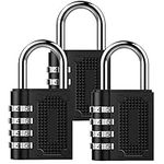 Combination Lock BeskooHome Security Padlock - [3-Pack] 4-Digit Weatherproof Combination Lock Resettable Combination Padlock Outdoor for Gym, School, Hasp, Outdoor Shed, Storage, Cabinet, Toolbox