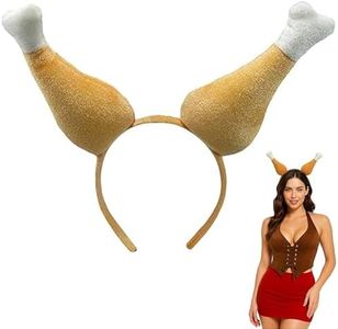 Nicky Bigs Novelties Adult Funny Turkey Legs Headband - Thanksgiving Fried Leg Drumstick Hats - Fake Food Boppers Themed Costume Holiday Accessory, One Size Brown