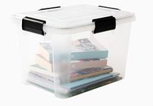 IRIS 20 Litre Small Weathertight Airtight Clear Plastic Damp Area Dry Storage Box! 46cm x 33cm x 26cm - Hermetically Sealed Removable Lid! (2)