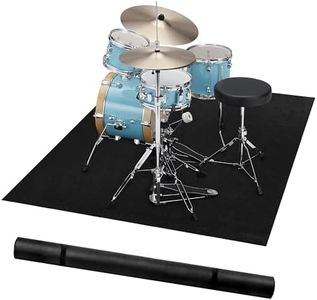Alytree Drum Rug | 4 x 6Ft, Drum Mat with Non-Slip Grip Bottom & Noise Reduction, Soundproof Drum Carpet for Studio, Apartment, Outdoor, Electric Drum Accessories Gift for Drummers, Black