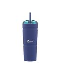 Bubba Envy S Tumbler, Vacuum Insulated Stainless Steel Tumbler with Lid and Straw, 24 oz Reusable Drinking Cup, Iced Coffee and Water, BPA-Free, Travel Tumbler,Blue