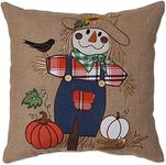 Pillow Perfect Harvest Scarecrow 16.5-inch Throw Pillow, Natural