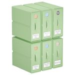 TRZZ Sheet Organizers and Storage, 6-Pack, Queen/King Size (Green), Foldable Sheet Set Organizer, Fabric Storage Bins for Bed Sheets, 15" L×13" W×5" H