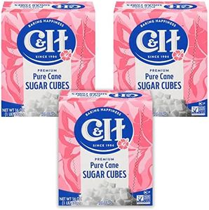 C&H Premium Pure Cane Sugar Cubes, 1 LB Box (Pack of 3)