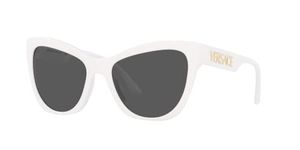 Versace Woman Sunglasses Havana Frame, Dark Brown Lenses, 56MM, White, Medium