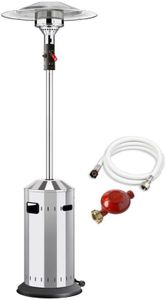 FAVEX - Parasol Chauffant gaz Cosy Elegance INOX - Exterieur - 3 à 8 KW - 12m² - Prêt à l'emploi Livré avec Tuyau et détendeur - 76 x 76 x 218