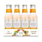 Double Dutch Ginger Beer Premium Mixer, 24 x 200ml Bottles, Low Calorie Perfect Mixer for Cocktails, No Artificial Colours Preservatives or Flavours, 200ml Bottles (Pack of 24)