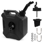 5L/1.3 Gallon Gas Can,GEVINFA Upgrade Gas Can Fuel Oil Petrol Diesel Storage Cans,Portable Gas Tank Fuel Compatible with Motorcycle UTV ATV SUV RV Snowmobile and Most Cars(Black)