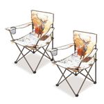 Northroad 2Pack Folding Camping Chairs Portable Animal Print Collapsible Hunting Chair for Outdoor Travel, Patio, Beach, Fishing, Home, Garden