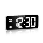 OQIMAX Digital Alarm Clock, 5.8'' LED Digital Clock with 4 Dimmable Brightness, USB/Battery Powered Bedside Clock with Snooze, 12/24Hr, DST, 3 Adjustable Volumes, Electronic Clock for Heavy Sleepers