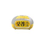 Verbalise Talking Clock with Temperature and Back Light, Wake-up Alarm, Silver/Yellow