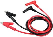 Oiyagai 2pcs Banana Plug to 4mm Alligator Clip Test Leads 1M for Multimeter (Red + Black)