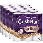 Cushelle Quilted 9 Roll Toilet Roll Tissue Paper 45 Rolls, 9 Count (Pack of 5) Korier The 2