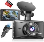 Dash Cam Front, 2K Full HD Car Camera Dash Cam, Dashcam DVR Dashboard Camera with 64GB Card, Night Vision, 170°Wide Angle, 3” IPS Screen, Parking Monitor, G-sensor, Motion Detection, USB C Port