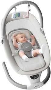 AMKE Baby Swing for Infants with Spacious & Breathable Mesh Seat, Lightweight Portable Baby Rocker Swing with 5-Speeds, 3 Timer & 12 Lullabies, Gentle Sway for Newborn Max 20 Lbs