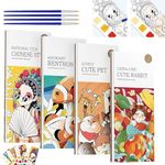 4Pcs Pocket Watercolor Painting Books, Aatezel Watercolor Coloring Books for Kids Ages 4-8, Travel Pocket Watercolor Book Set with Paints Brush Watercolor Bookmarks for Toddlers Girls Boys Beginners