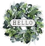 SEVENLOVE Hello Door Wreath, Boxwoo