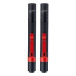 Milwaukee 2105P Penlight 100 Lumen with Protective Rubber Bite Zone, Waterproof, Dustproof 3hr Run Time, High Beam,43m Distance, Value 2-Pack