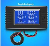 KNACRO AC 80V-260V Current Voltage Amperage Power Energy Panel Meter LCD Digital Display Ammeter Voltmeter Multimeter (100A(Current Transformer CT))