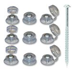 50, 2" (50mm) Corrugated PAN Head Roofing 2" Screws & 50 Clear Strap CAPS for Clear Sheets