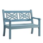 Winawood Maison and Garden Speyside Polymer Wood Effect Zero Maintenance Recyclable and Fully Weatherproof 2 Seater Bench (121.6 x 60.4 x 93.5cm) – Powder Blue