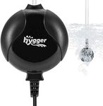 hygger Aquarium Air Pump, Ultra Silent <33dB Fish Tank Air Pump, 1.5W 420 ml/min High Energy Saving Air Pump with Air Stone, Silicone Tube, Suction Cup and Clips, for Fish Tanks up to 55 Litre (Black)