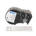 Brady M-33-427 Vinyl B-427 Black on White/Clear Label Maker Cartridge, 4" Width x 1-1/2" Height, For BMP51/BMP53 Printers