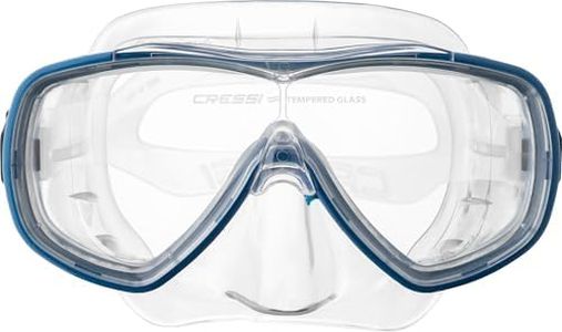 Cressi Onda Mare Italian Made Snorkel Set - Clear/Blue,