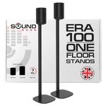 Sound bass ERA 100 Floor Stand, Twin (2pcs), Compatible with Sonos ERA100 & ERA 100 SL, Sonos ONE & Play:1 Speakers, Accessories Included. Designed in The UK, Double, Pair (Black)