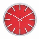 Kiera Grace Wall Clock, 12 Inch, Red Simple Modern Wall Clocks Battery Operated, Silent Non Ticking Bright Color Home Decor for Living Room, Kitchen, Bathroom